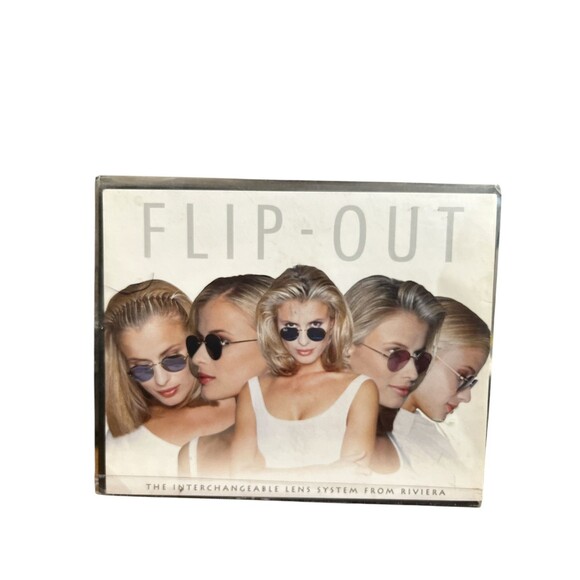 Vintage Riviera Sunglasses Flip Out 5 Colored Lenses Fashion Sports Driving main image 4